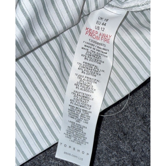 Topshop Cropped Tank Top Womens Sz 12 Beige Square Neck Minimalist Raw Hem NWOT - Picture 4 of 7